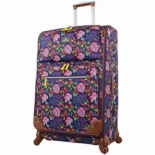 Lily Bloom Luggage Set 4 Piece Suitcase Collection With Spinner Wheels For Woman (Rake It In Black)