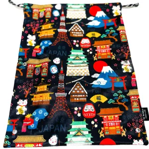 Lis..Handmade Water Resistant shoes bag (black Tokyo 150)