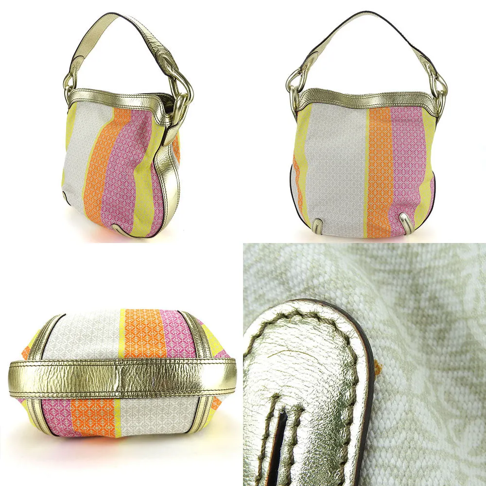 LOEWE Shoulder Bag Canvas, Leather gold New Road Women Used