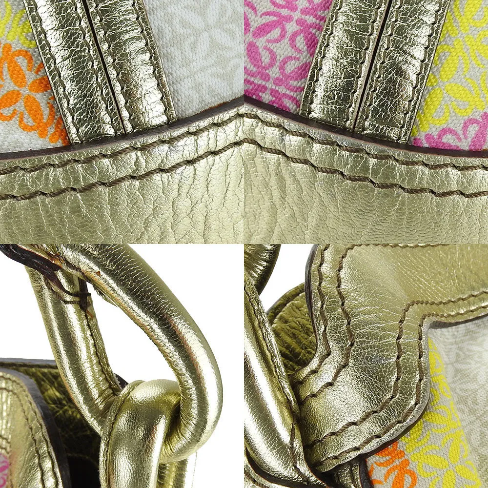LOEWE Shoulder Bag Canvas, Leather gold New Road Women Used