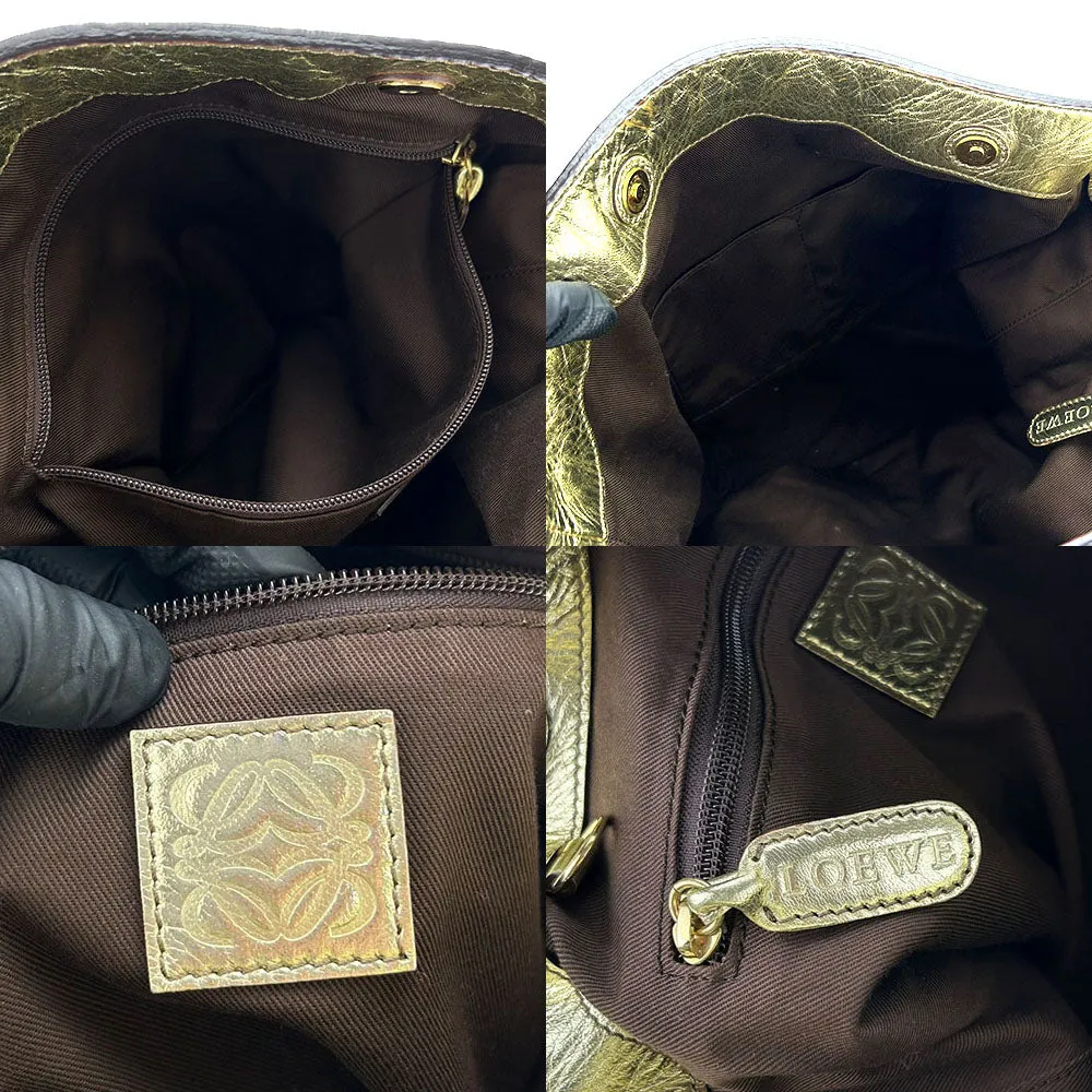 LOEWE Shoulder Bag Canvas, Leather gold New Road Women Used