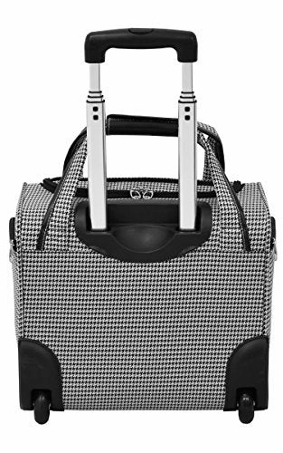 London Fog Cambridge Ultra-Lightweight 15inch 2-Wheel Under The Seat Bag, Black/White Houndstooth