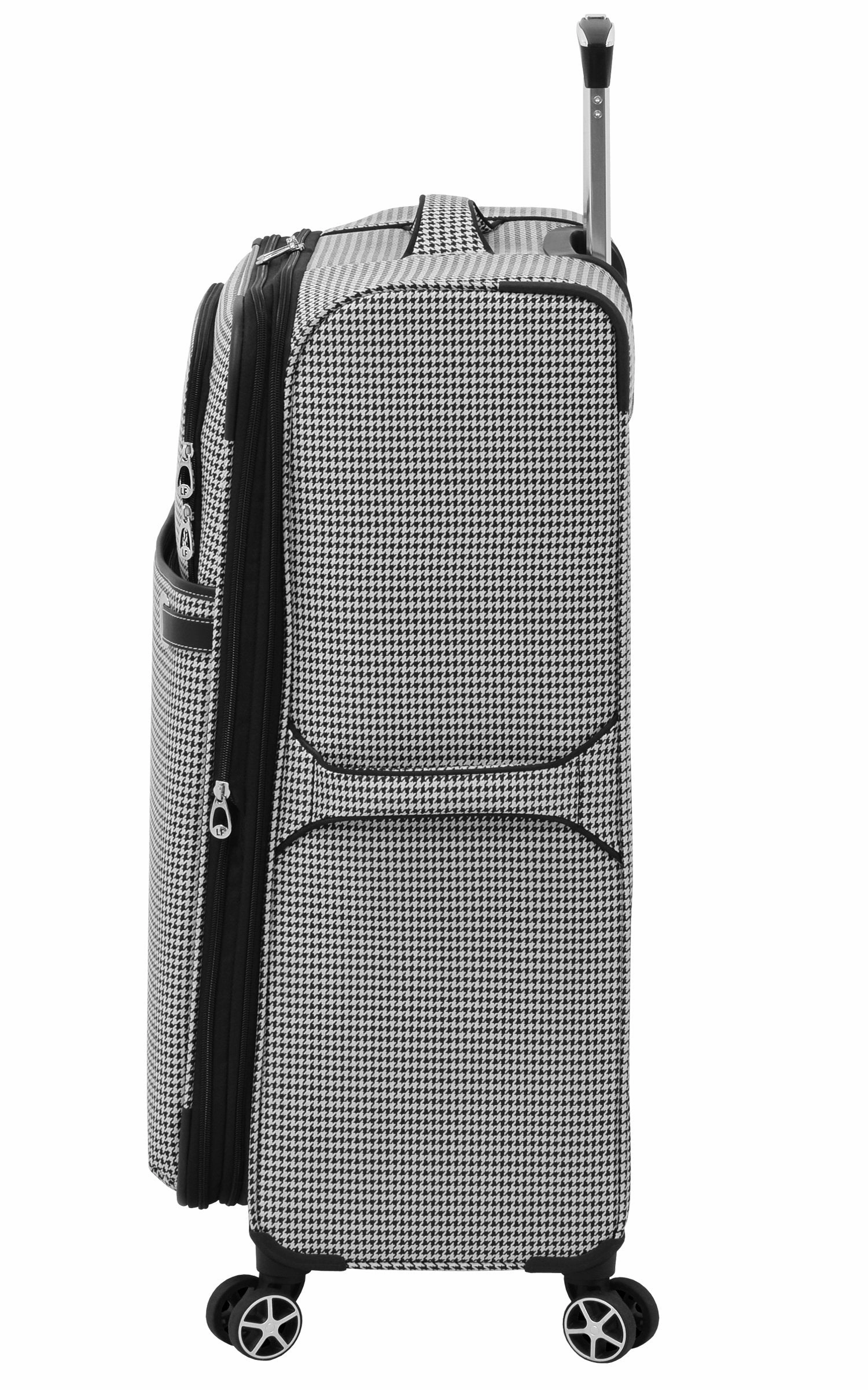 London Fog Softside 28" Spinner, Black White Houndstooth