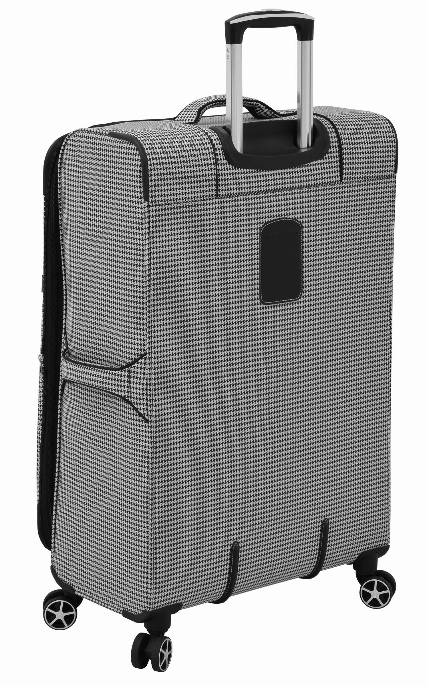 London Fog Softside 28" Spinner, Black White Houndstooth