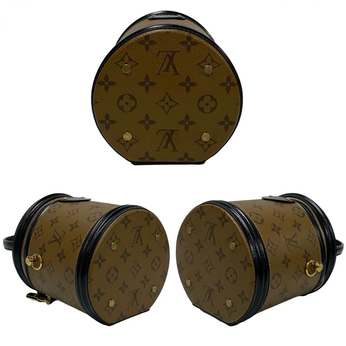 LOUIS VUITTON Shoulder Bag Leather, PVC Brown Monogram reverse Cannes Women Used