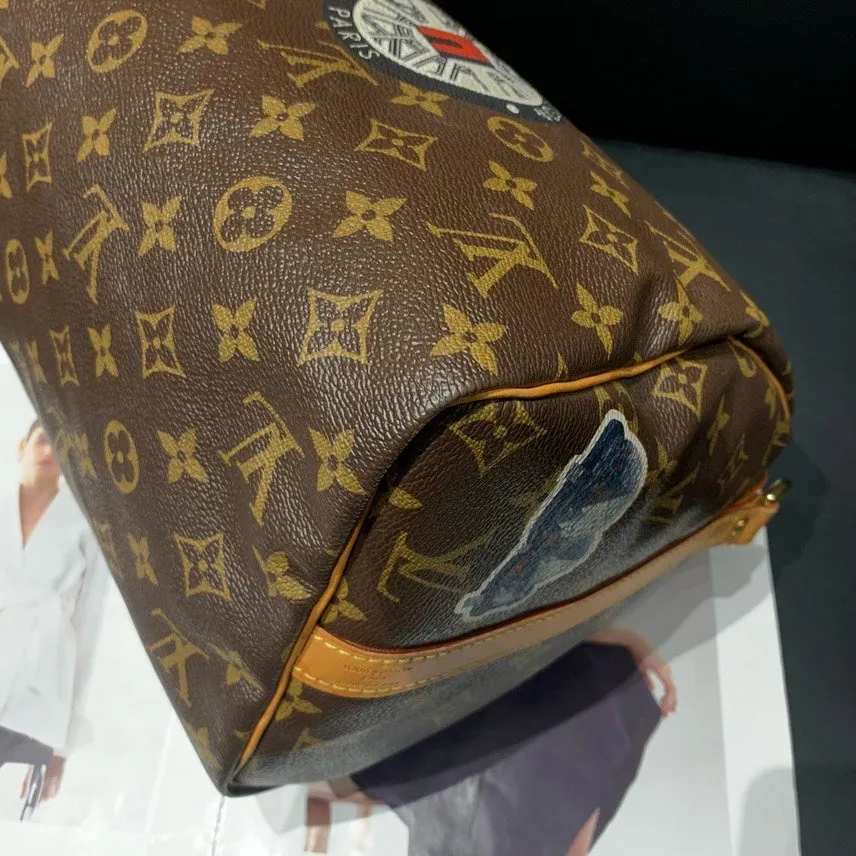 Louis Vuitton Speedy 30 Monogram Brown Canvas Shoulder Bag 30x22x17