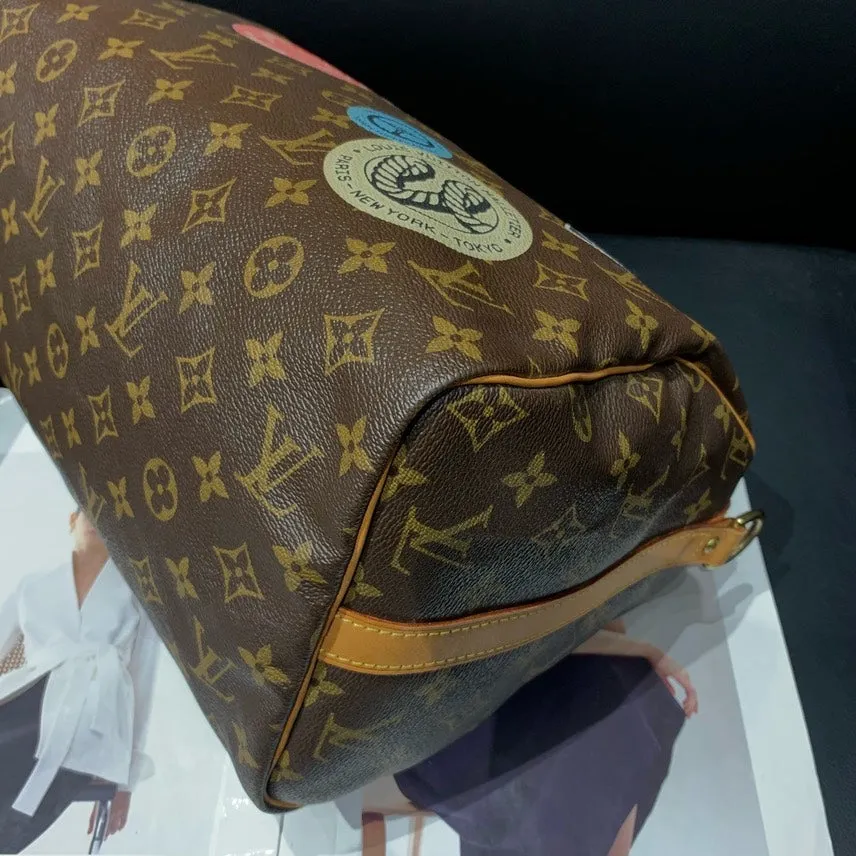 Louis Vuitton Speedy 30 Monogram Brown Canvas Shoulder Bag 30x22x17