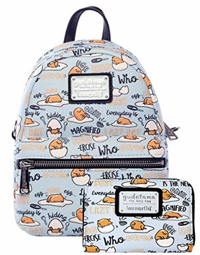 Loungefly Gudetama Faux Leather Mini Backpack Wallet Set