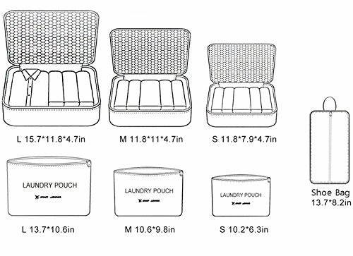 Luggage Cubes,Mossio 7 Pack Lightweight Toiletry Organizer Space Saver Travel Accessories Pink
