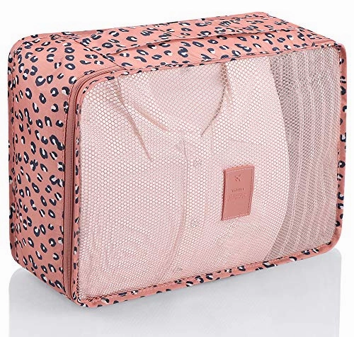 Luggage Cubes,Mossio 7 Pack Lightweight Toiletry Organizer Space Saver Travel Accessories Pink