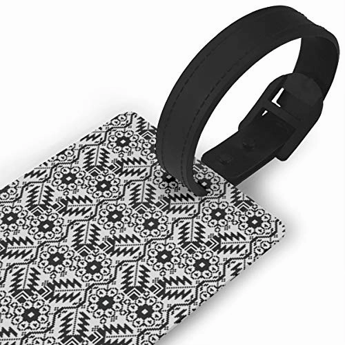 Luggage Tags Black Flower Suitcase Name Tag Holder Labels