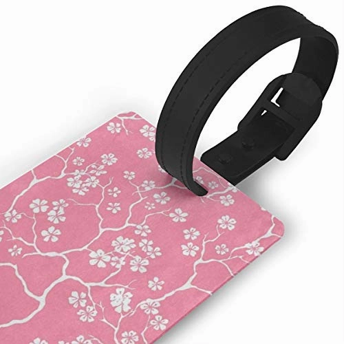 Luggage Tags Pink Cherry Blossoms Branch Custom Personalized Baggage Name Tag Holder Labels