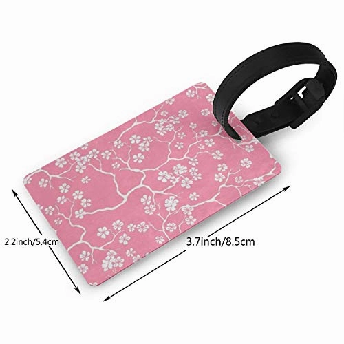 Luggage Tags Pink Cherry Blossoms Branch Custom Personalized Baggage Name Tag Holder Labels