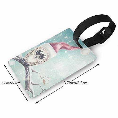 Luggage Tags Snow Owl On Branch Fantastic Suitcase Name Tag Holder Labels