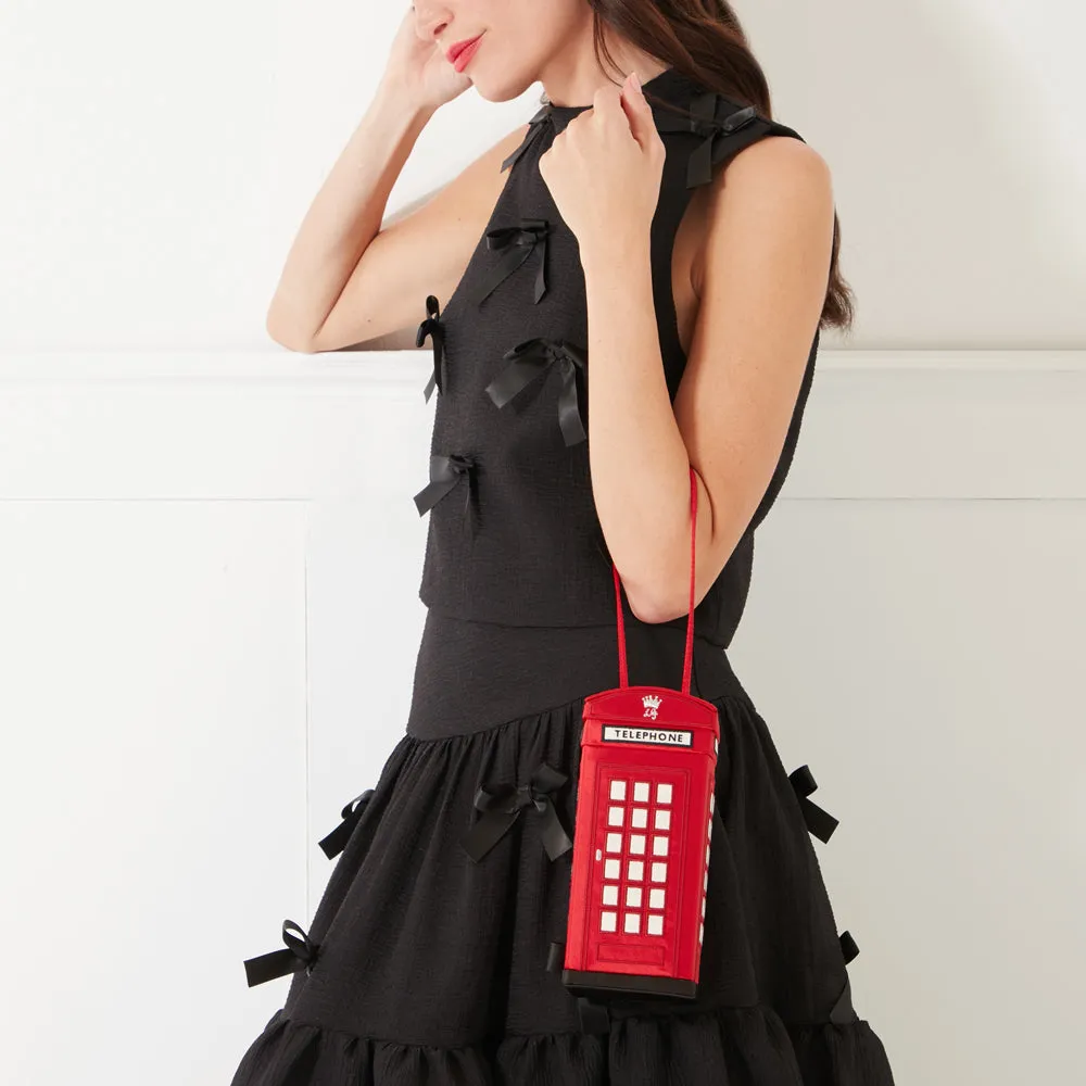 LULU RED LULU CALLING PHONEBOX CLUTCH
