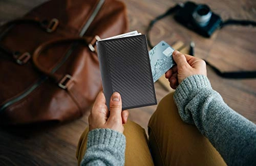 Luxury Leather Passport Holder RFID Blocking Technology Wallet - Slim, Minimalist Sleeve Wallets