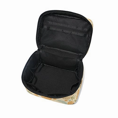 Makeup Bag Pineapple Flower Travel Cosmetic Bags Organizer Train Case Toiletry Make Up Pouch