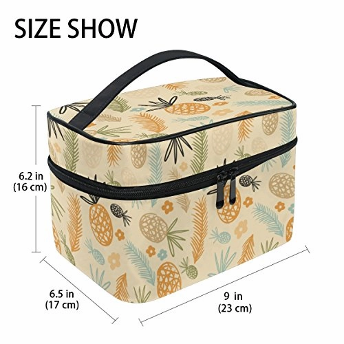 Makeup Bag Pineapple Flower Travel Cosmetic Bags Organizer Train Case Toiletry Make Up Pouch