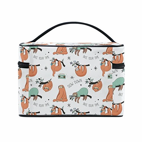 Makeup Bag Radio Sloth Travel Cosmetic Bags Organizer Train Case Toiletry Make Up Pouch