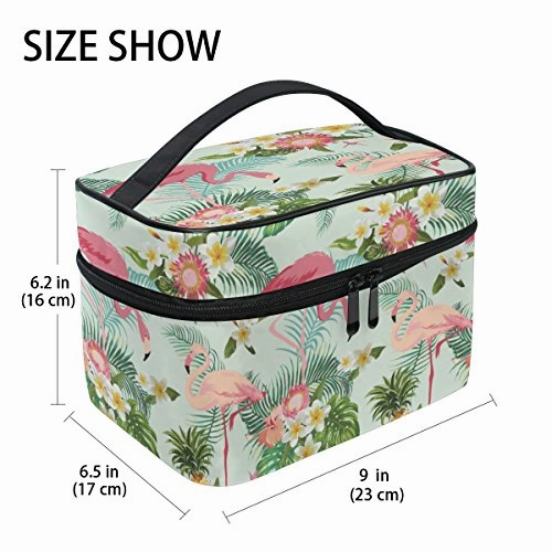 Makeup Bag Summer Flower Flamingo Travel Cosmetic Bags Organizer Train Case Toiletry Make Up Pouch