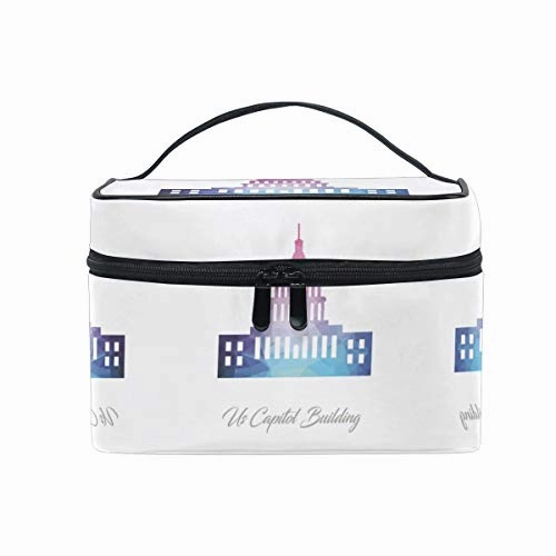 Makeup Bag Us Capitol Building Travel Cosmetic Bags Organizer Train Case Toiletry Make Up Pouch