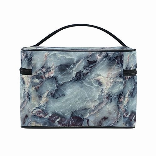Makeup Bag Vintage Sea Marble Travel Cosmetic Bags Organizer Train Case Toiletry Make Up Pouch