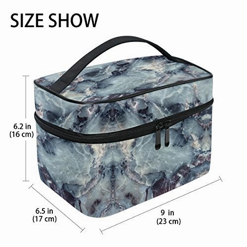 Makeup Bag Vintage Sea Marble Travel Cosmetic Bags Organizer Train Case Toiletry Make Up Pouch