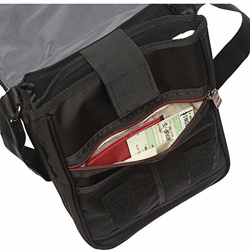 Mancini Leather Goods RFID Messenger Bag for Tablet/E-Reader (Black)