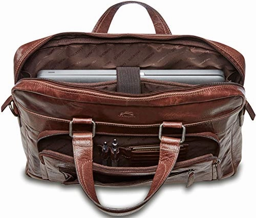 Mancini Single Compartment 15.6" Laptop/Tablet Briefcase in Black