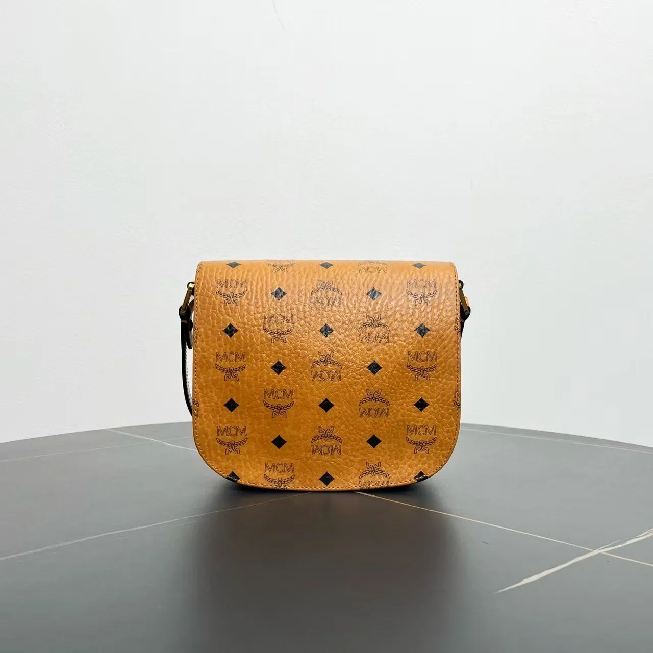 MCM Vintage Visetos Cognac Shoulder Bag - Preloved Designer Handbag