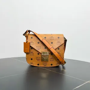MCM Vintage Visetos Cognac Shoulder Bag - Preloved Designer Handbag