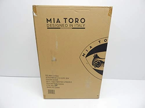 Mia Toro Italy Fabbri Hardside Spinner Luggage 3pc Set, Silver