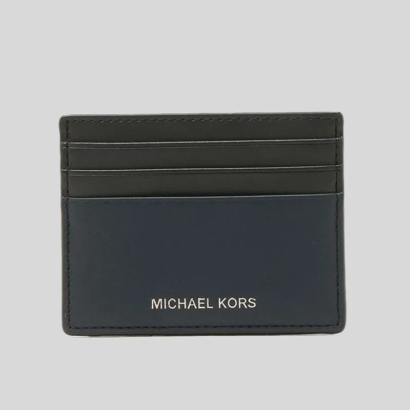 Michael Kors Cooper Pebble Leather Tall Card Case 36F9LC0D2L Navy