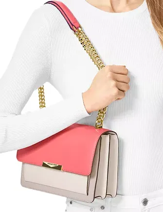 Michael Michael Kors Jade Large Gusset Leather Shoulder Bag