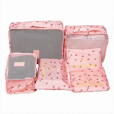 Mihawk  6Pcs/set Portable Packing Cube Travel Bags Women Clothes Cosmetic Sorting Storage Pouch