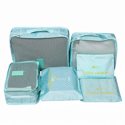Mihawk  6Pcs/set Portable Packing Cube Travel Bags Women Clothes Cosmetic Sorting Storage Pouch