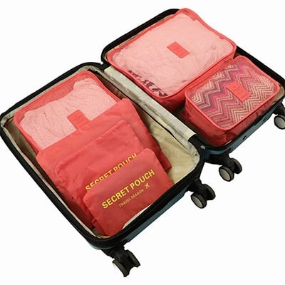 Mihawk 6Pcs/set Portable Travel Bags Large Capacity Packing Cube Clothing Underwear Sorting