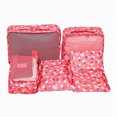 Mihawk 6Pcs/set Portable Travel Bags Large Capacity Packing Cube Clothing Underwear Sorting