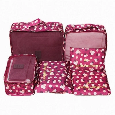 Mihawk 6Pcs/set Portable Travel Bags Large Capacity Packing Cube Clothing Underwear Sorting