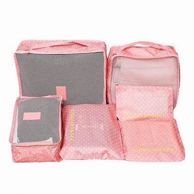 Mihawk 6Pcs/set Portable Travel Bags Large Capacity Packing Cube Clothing Underwear Sorting