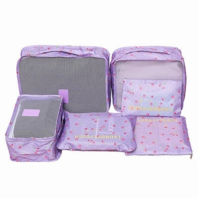 Mihawk 6Pcs/set Portable Travel Bags Large Capacity Packing Cube Clothing Underwear Sorting