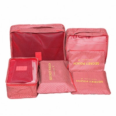Mihawk 6Pcs/set Portable Travel Bags Large Capacity Packing Cube Clothing Underwear Sorting