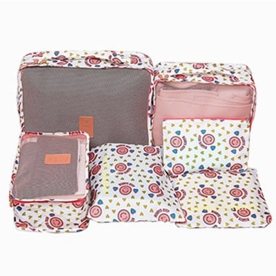 Mihawk 6Pcs/set Portable Travel Bags Large Capacity Packing Cube Clothing Underwear Sorting