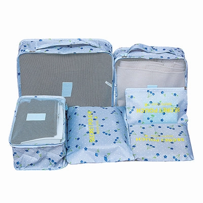Mihawk 6Pcs/set Portable Travel Bags Large Capacity Packing Cube Clothing Underwear Sorting