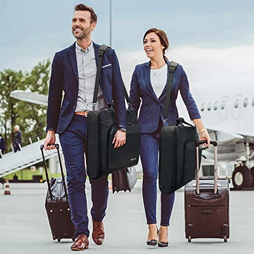 Modoker Suit Luggage Garment Bag with Shoulder Strap, Suit Carry on Bag Hanging Suitcase Black Garment Bags for Men Women Business Travel