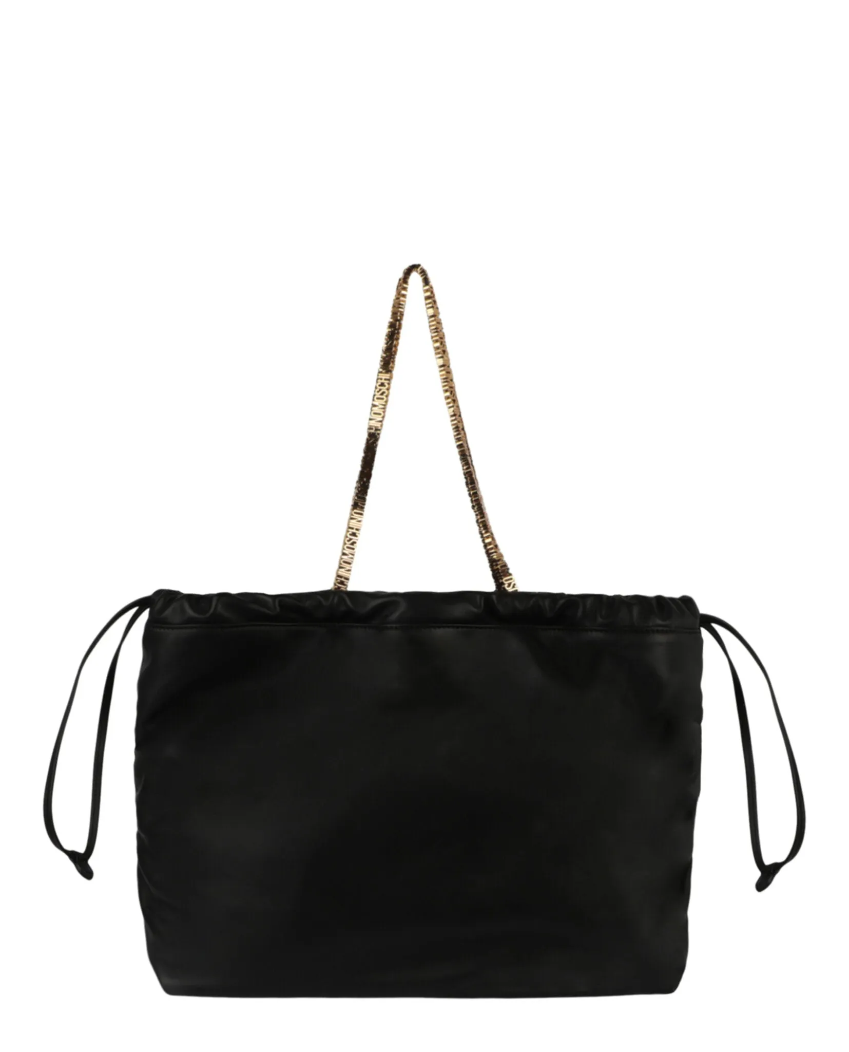 Moschino Drawstring Lettering Chain Shoulder Bag Womens 7554-8002-1555