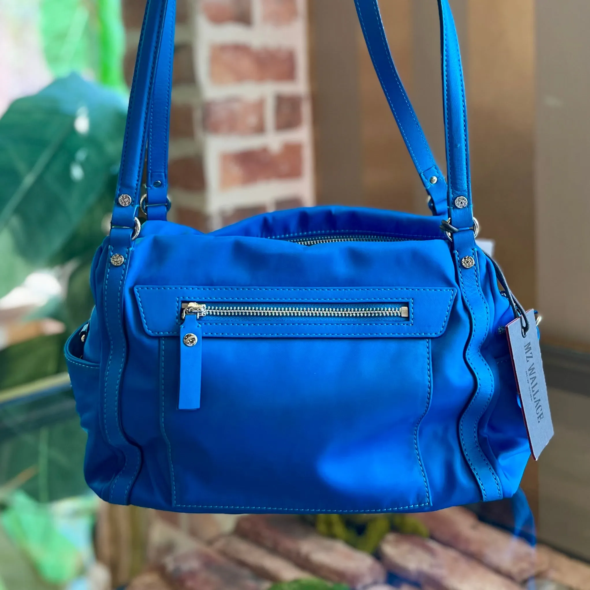 MZ WALLACE Daisy Bedford Aquamarine Nylon Shoulder Bag