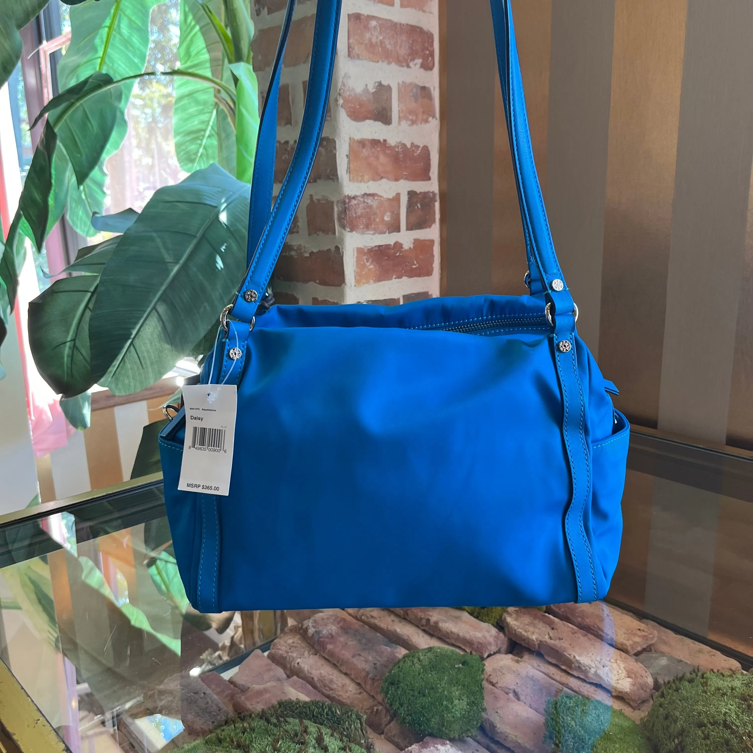 MZ WALLACE Daisy Bedford Aquamarine Nylon Shoulder Bag