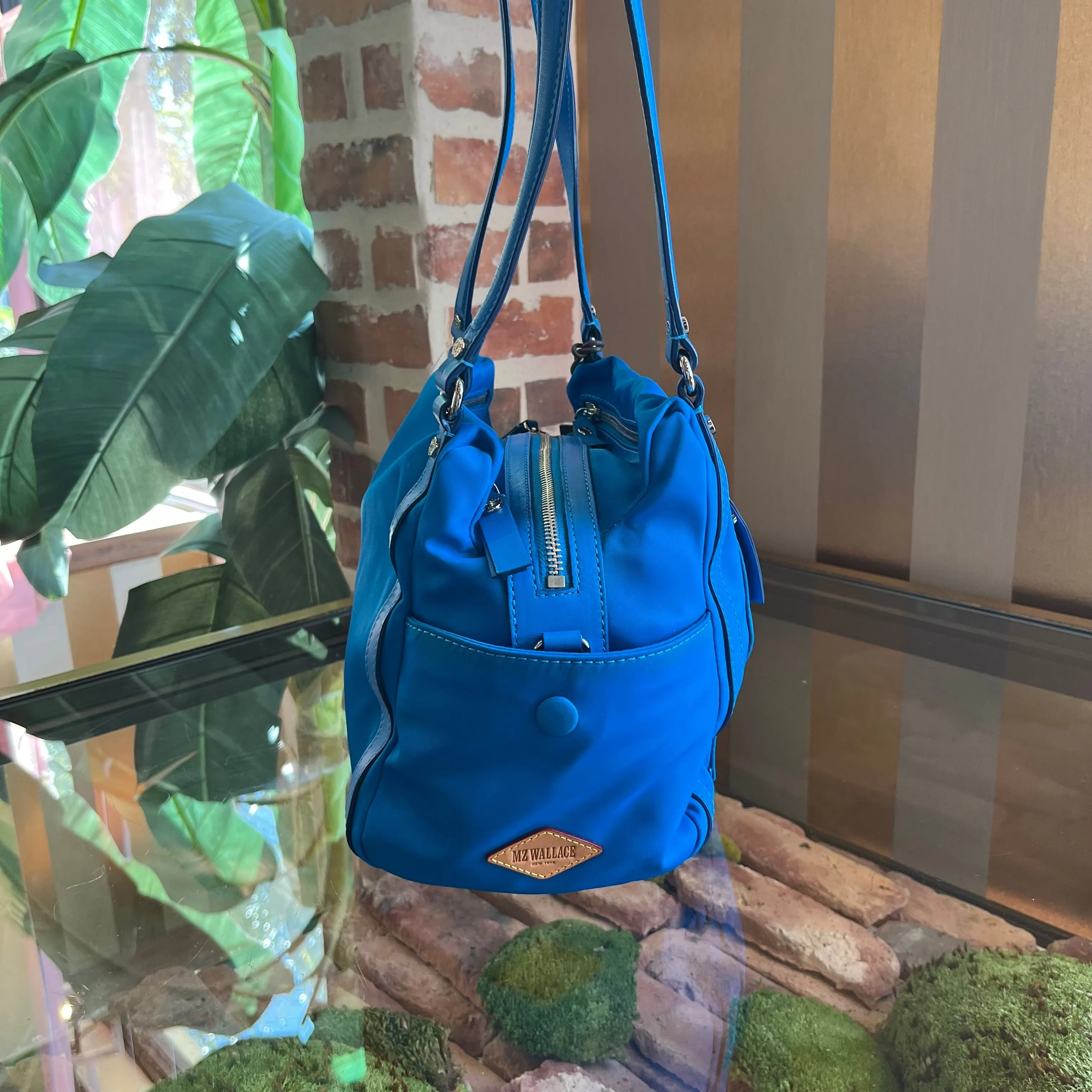 MZ WALLACE Daisy Bedford Aquamarine Nylon Shoulder Bag