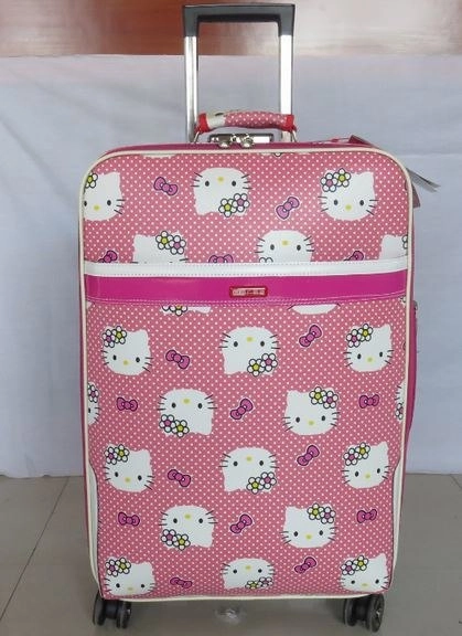 New 24 Inch Hello Kitty Spinner Travel Luggage Suitcase Sets Kids Student Women Trolleys Rolling